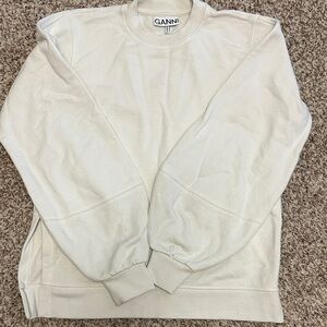 Ganni Cream Crewneck Top